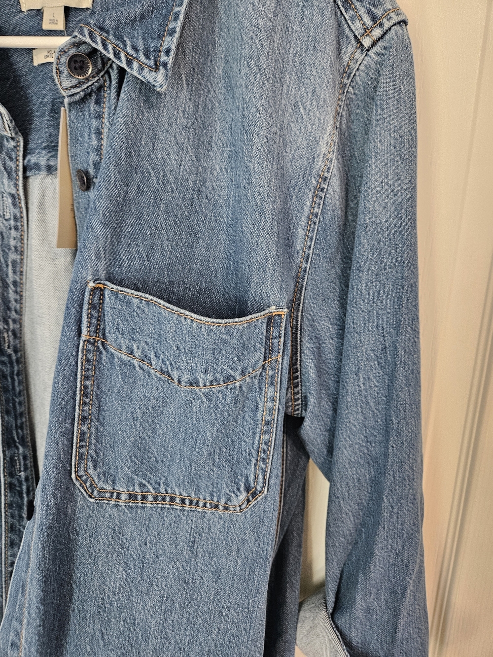 Relaxed Denim Shirt - Medium Wash - Picture 5 of 15